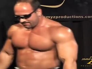 German Bodybuilder Hans Hoffman' strip tease show