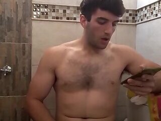 Str8 21yo Sexy Hairy Argentinian Jock Jerkin in Restroom 2nd Video